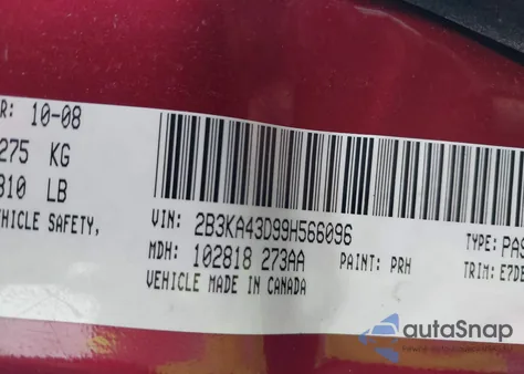 2009 Dodge Charger Se from USA, damaged, VIN 2B3KA43D99H566096